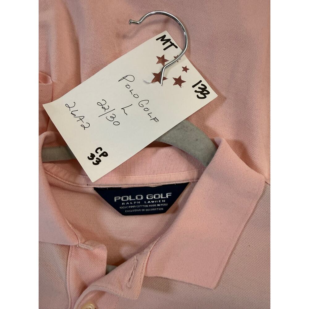 Polo Golf Ralph Lauren Shirt Men's Large Pink Short Sleeve - Picture 3 of 5